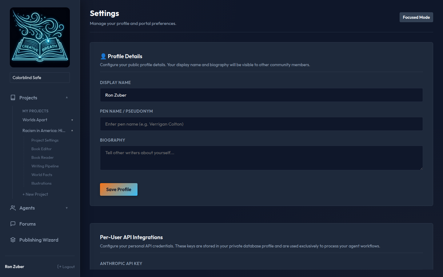 Settings View Desktop
